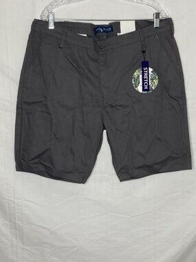 Pacific Blue Men's Flat Fit Stretch Gray Shorts  38x8.5L